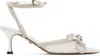 Mach&mach White Lace Double Bow Kitten Heels In White