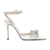 Mach&mach Mach & Mach White Silk Double Bow High Heels In White