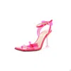 Mach&mach Women's Bow Square Toe Heeled Sandals Pvc And Leather 95 In Pink