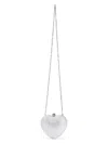 Mach&mach Women's Crystal Heart Hotfix Small Clutch In White