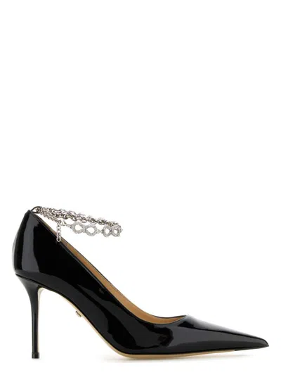 MACH&MACH WOMEN'S LEATHER BOW CHAIN PUMPS