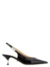 Mach&mach Black Leather Crystal Bow Pumps In Black