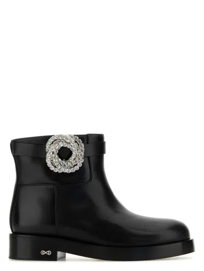 MACH&MACH WOMEN'S LEATHER GALAXY ANKLE BOOTS