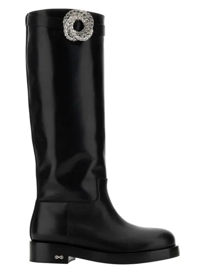 MACH&MACH WOMEN'S LEATHER GALAXY RIDING BOOTS