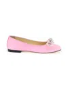 Mach&mach Mach E Mach Satin Flat Ballets With Bow And Crystals In Pink