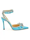 Mach&mach Women's Mach E Mach Satin Pumps With Crystals In Light Blue