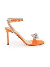 Mach&mach Satin Sandals With Crystals In Orange
