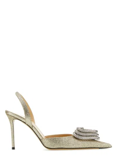 MACH&MACH WOMEN'S PLATINUM FABRIC PUMPS