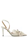 Mach&mach White Satin Orchid Pumps In White