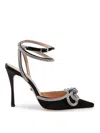 Mach&mach Double Bow 110mm Patent-finish Leather Pumps In Negro