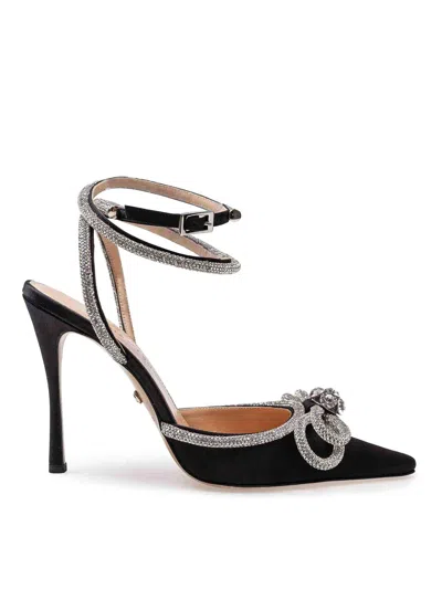 MACH&MACH DOUBLE SATIN DECOLLETE WITH RHINESTONE BOW