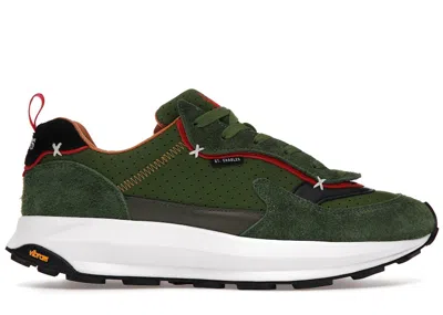 Pre-owned Mache Men's  Runner St. Charles Street Car Sneakers In Green/black In Multi