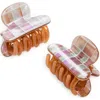 Machete 2-pack Heirloom Claw Clips In Brown Shell Checker