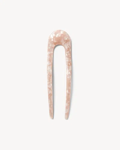 Machete French Hair Pin In Peach Shell In Pink