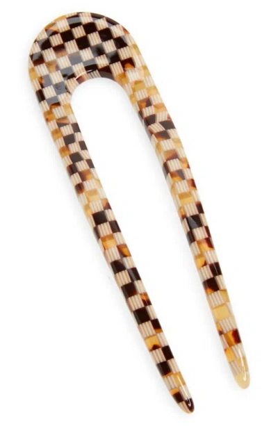 Machete French Hair Pin In Tortoise Checker