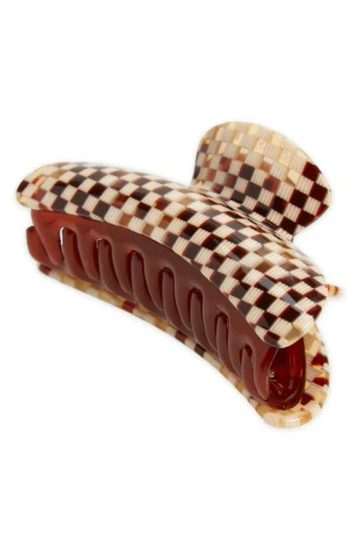 Machete Grande Heirloom Claw Clip In Tortoise Checker