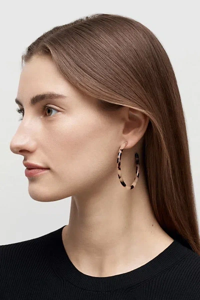 Machete Italian Acetate Large Hoop Earrings In Blonde Tortoise, Women's At Urban Outfitters In Brown