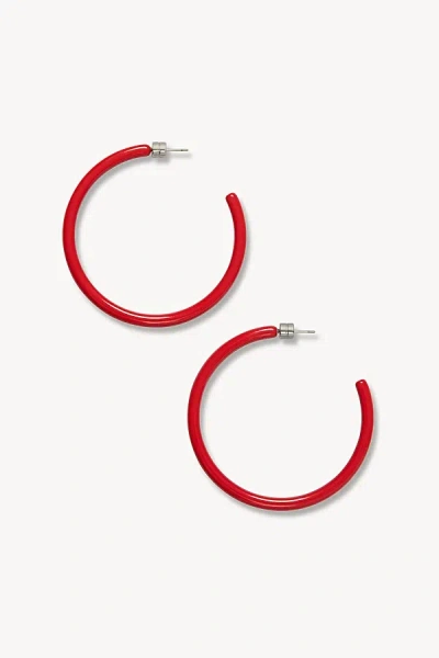 Machete Italian Acetate Large Hoop Earrings In Ruby, Women's At Urban Outfitters In Red