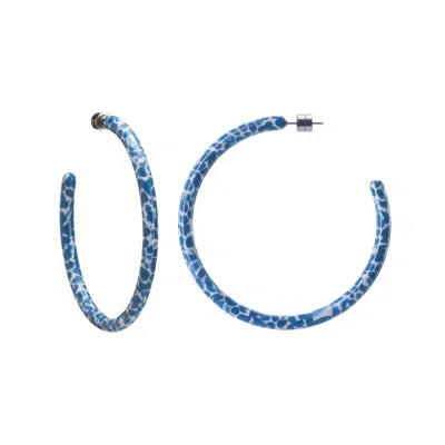 Machete Large Hoops In Cerulean In Blue