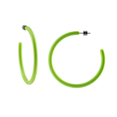 Machete Large Hoops In Pistachio In Green