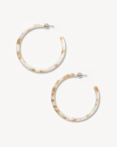 Machete Large Hoops In Taupe Shell