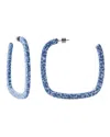 Machete Large Square Hoops In Cerulean Blue In Blue