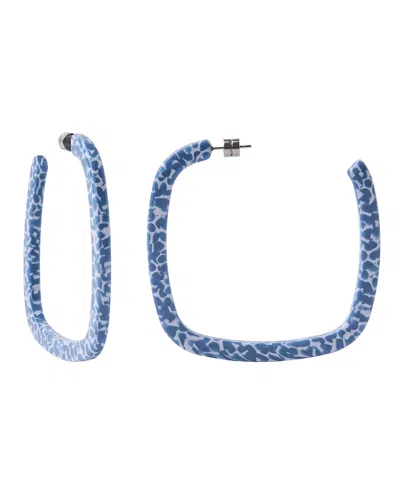 Machete Large Square Hoops In Cerulean Blue