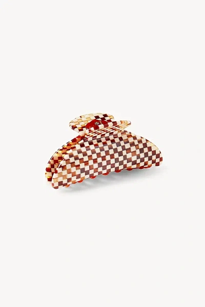 Machete Midi Heirloom Claw In Tortoise Checker, Women's At Urban Outfitters In Multi