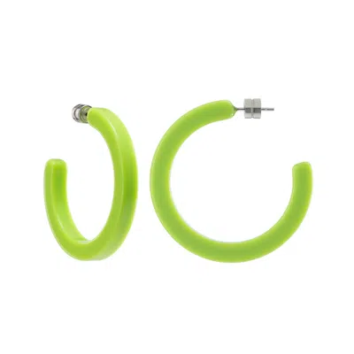 Machete Midi Hoops In Clear Iris In Green