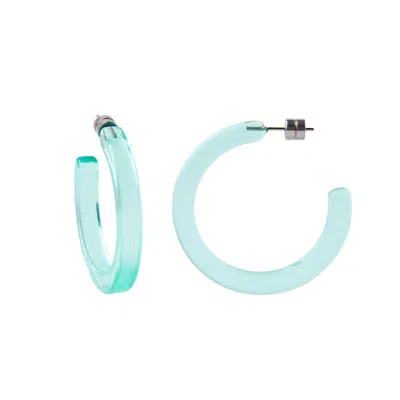 Machete Midi Hoops In Clear Iris In Multi