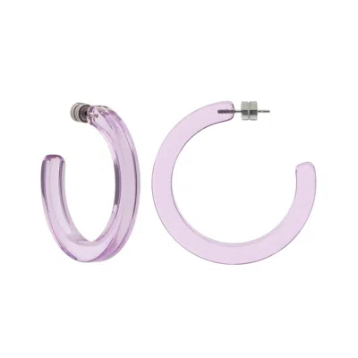 Machete Midi Hoops In Clear Iris In Purple