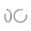 Machete Midi Hoops In Clear Iris In Light Grey
