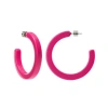 Machete Midi Hoops In Neon Pink In Neon Pink