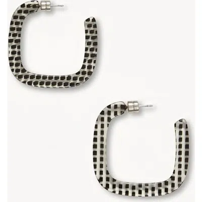 Machete Midi Square Hoops In Black
