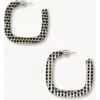 Machete Midi Square Hoops In Black + Clear