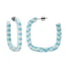 Machete Midi Square Hoops In Blue Checker In Multi