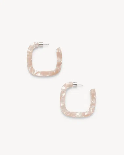 Machete Midi Square Hoops In Peach Shell In Neutral