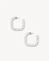 Machete Midi Square Hoops In Pistachio In Grey