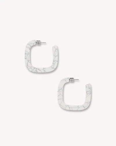 Machete Midi Square Hoops In Pistachio In Grey