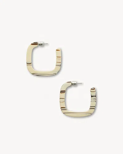 Machete Midi Square Hoops In Pistachio In Multi