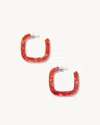 Machete Midi Square Hoops In Saffron In Red