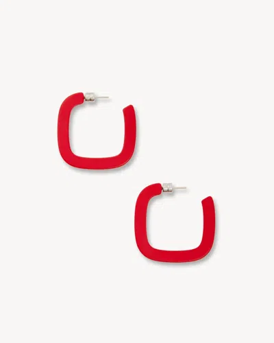 Machete Midi Square Hoops In Terrazzo In Red