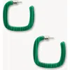 Machete Midi Square Hoops In Malachite