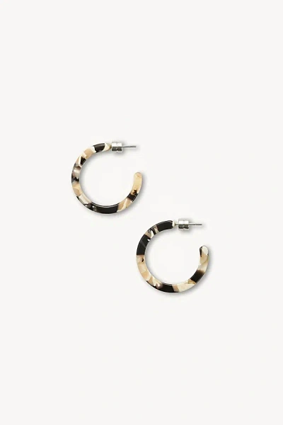 Machete Mini Hoop Earrings In Abalone, Women's At Urban Outfitters In Brown