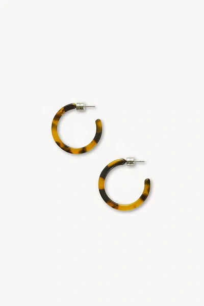 Machete Mini Hoop Earrings In Classic Tortoise, Women's At Urban Outfitters In Brown