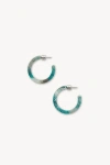 Machete Mini Hoop Earrings In Jadeite, Women's At Urban Outfitters In Blue