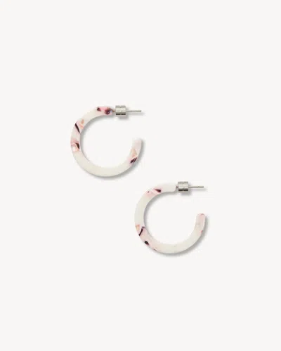 Machete Mini Hoops In Blush Terrazzo In White