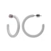Machete Mini Hoops In Light Grey In Silver