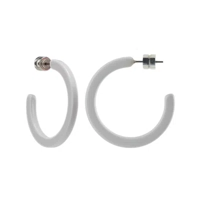 Machete Mini Hoops In Light Grey In Silver