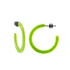 Machete Mini Hoops In Neon Green In Green